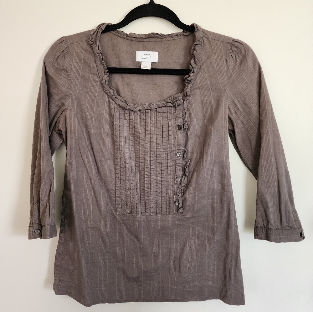 LOFT grey blouse,  XS